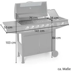 TAINO BASIC 6+1 Brenner Gasgrill Abdeckung Set Regler BBQ Grill Zubehör Schwarz -Grill Verkauf 33976972 3