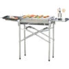 Outsunny Holzkohlegrill Grill BBQ Standgrill Holzkohle Kohlegrill Gartengrill, Edelstahl, Silber, 104 X 30 X 68 Cm -Grill Verkauf 3478381 1