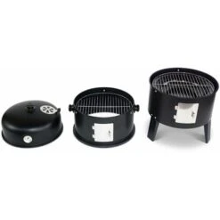 Holzkohlegrill - Edouard - Smoker Mit Lüfter, Smoker, Grill, Räucherkammer, Schwarz -Grill Verkauf 35492605 3