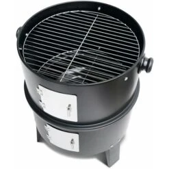 Holzkohlegrill - Edouard - Smoker Mit Lüfter, Smoker, Grill, Räucherkammer, Schwarz -Grill Verkauf 35492605 5