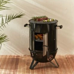 Holzkohlegrill Ø44cm - Jacques - Premium Smoker Mit Lüfter, Grill, Räucherkammer, Schwarz -Grill Verkauf 38703507 3