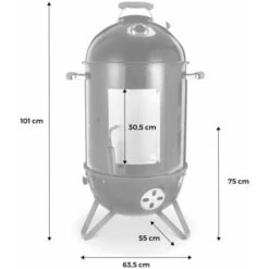 Holzkohlegrill Ø44cm - Jacques - Premium Smoker Mit Lüfter, Grill, Räucherkammer, Schwarz -Grill Verkauf 38703507 4