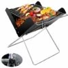 Holzkohlegrill, Tragbarer BBQ-Grill, Edelstahlgrill, Faltbarer Smoker-BBQ-Grill, Schreibtisch-Tischgrill Für Camping-Picknick Im Freien, Gartenparty, 31 X 26 X 29 Cm, X-förmig -Grill Verkauf 53800484 1