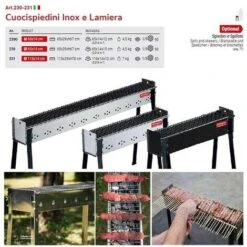 Ferraboli Barbecue Cuocispiedini 65x14cm Ein Langer Schmaler Grill Für Spießchen Edelstahl -Grill Verkauf 57623321 3