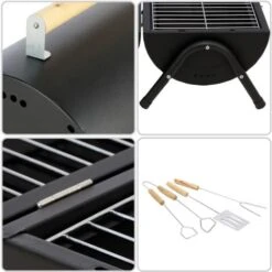 Tischgrill Holzkohle - Barbeque Grill - Grillstation Tisch - 38 X 52cm - Schwarz - MaxxGarden -Grill Verkauf 58346849 3