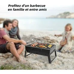 Tragbarer Grill Mini Faltbarer Holzkohlegrill BBQ Grill Zerlegbarer Tischgrill 35 X 27 X 19,5 Cm Für Garten, Balkon, Reisen, Camping - Schwarz -Grill Verkauf 71302689 5