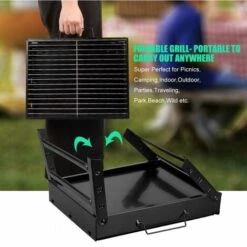 Tragbarer Grill F��r Kleine Haushalte, Faltbarer Tisch-Holzkohlegrill Mit 2 Edelstahlgittern, Outdoor-Grill/Camping/Picknick -Grill Verkauf 97094562 3