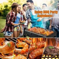 Barbecue Grill, Tragbar Und Faltbar Edelstahl Rauchfrei Holzkohle Tischgrill Outdoor BBQ Für Garten Terrasse Picknick Camping Reisen (36 X 29 X 7,5 Cm) -Grill Verkauf 97837140 5