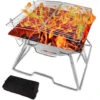 Edelstahl-Holzkohlegrills Mit Feuerrohr, Tragbarer Klappgrill Mit Tragetasche, BBQ-Grill, Holzkohlegrill Für Garten, BBQ, Camping, Reisen, Festival -Grill Verkauf 98251730 1