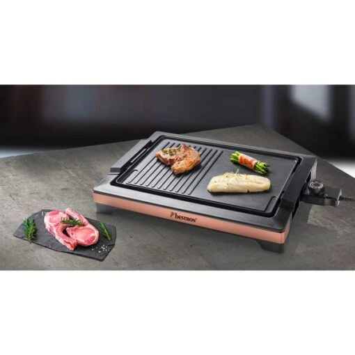 Bestron BBQ-Tischgrill, Elektro-Grillplatte (schwarz/kupfer, 2.000 Watt) -Grill Verkauf Bestron BBQ Tischgrill Elektro Grillplatte@@1742294 5